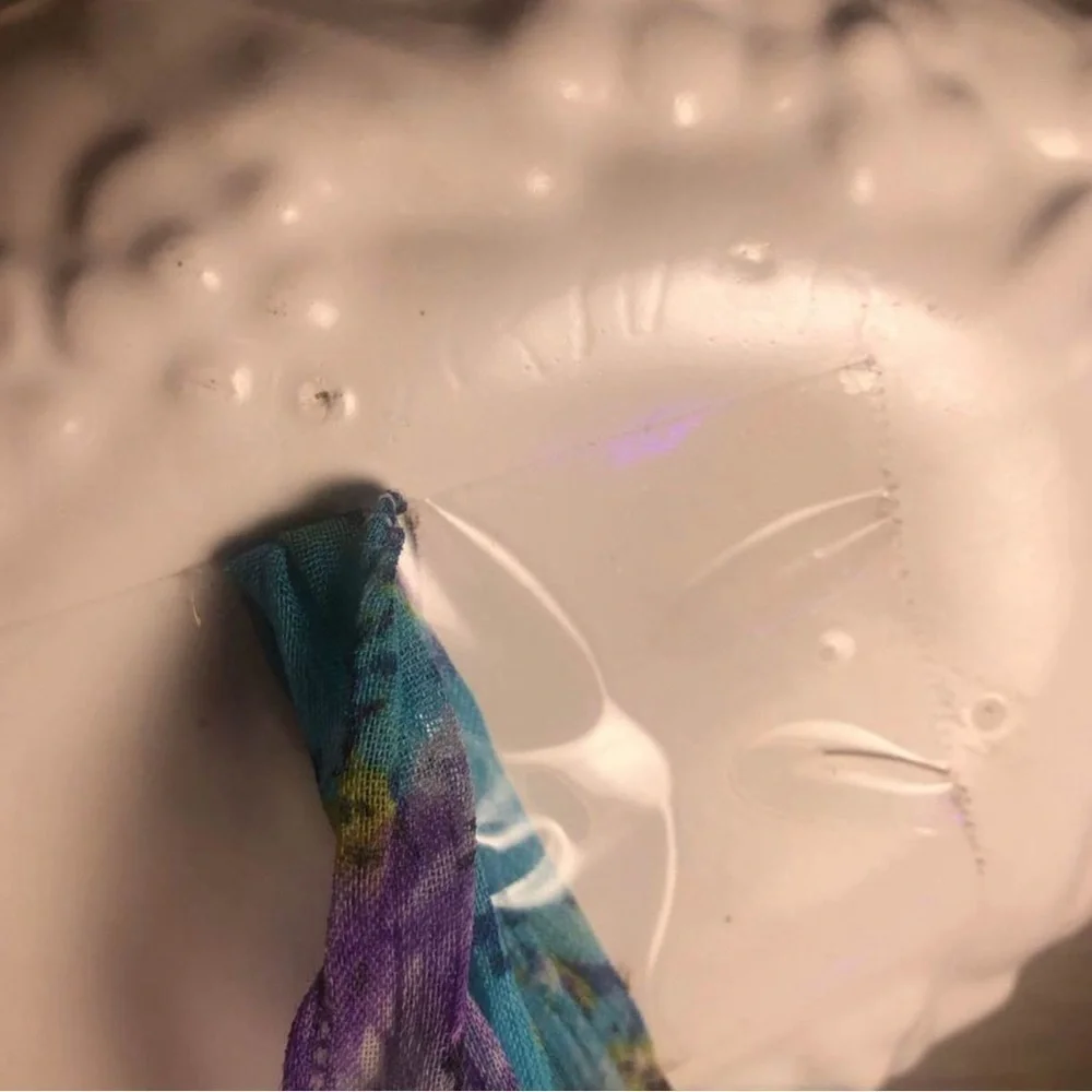 White Ceramic Egg Candy Dish Floral Pattern